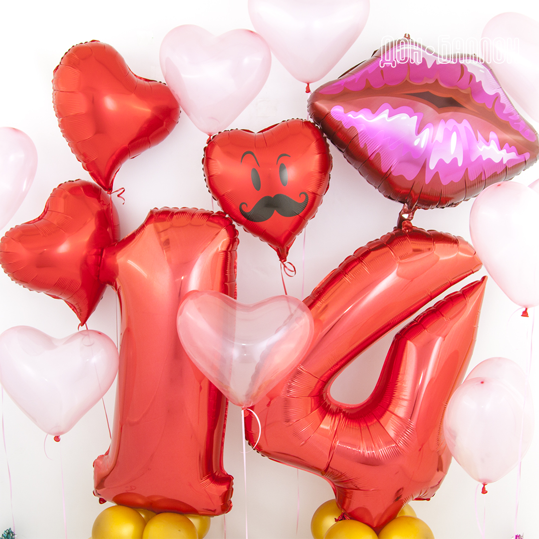 Шар (30''/76 см) Фигура, Губы, Красный, 1 шт. в уп.