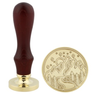 Штамп для сургучной печати Ночь в горах, 3 см. Коричневый, 1 шт.