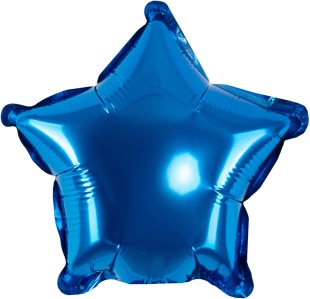 Шар с клапаном (5''/13 см) Микро-звезда, Синий, Металлик, 1 шт.