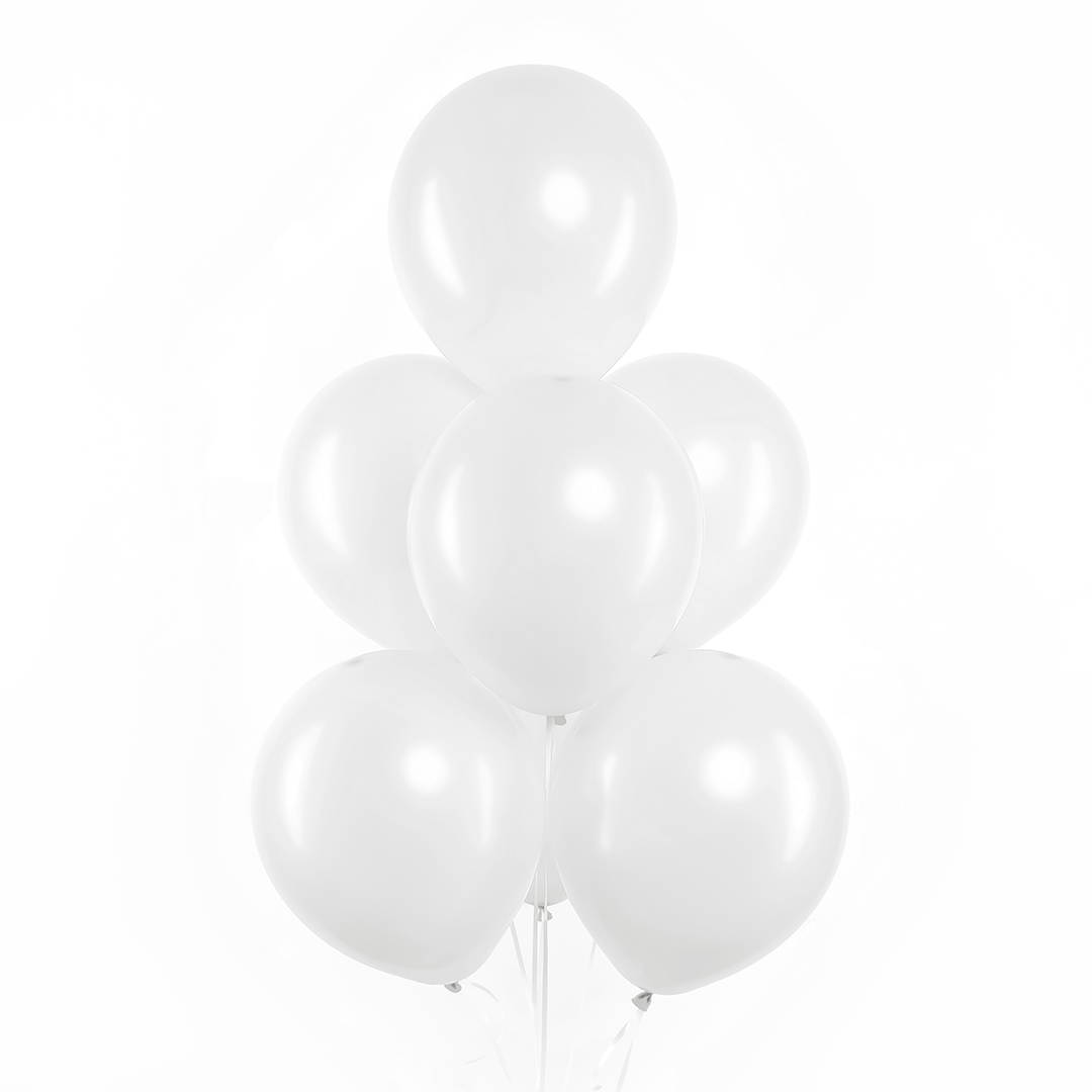 Шар (12''/30 см), Белый, пастель, 100 шт.