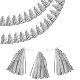 Гирлянда Тассел, Серебро, 35*12 см, 12 листов.