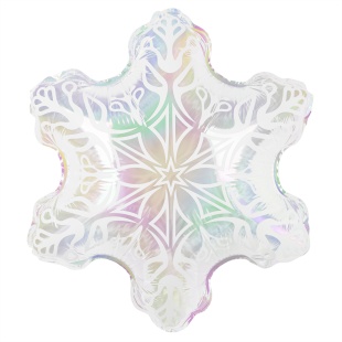 Шар (24''/61 см) Фигура, Снежинка (надув воздухом), Прозрачный, Хамелеон, 1 шт. в уп.