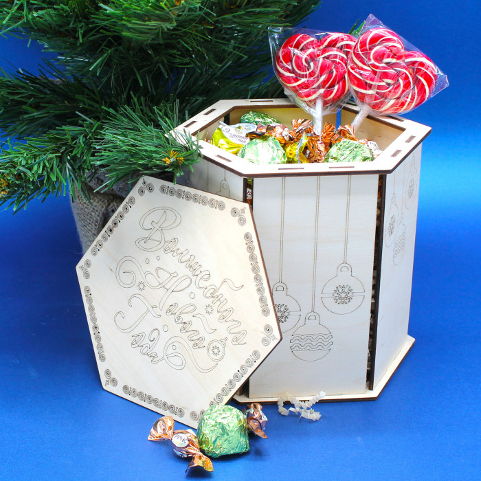 Декоративный ящик Новогодний, 20*12*13 см, 1 шт. 