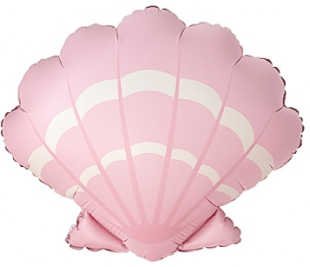 Шар (26''/66 см) Фигура, Морская ракушка, Розовый, Сатин, 1 шт.