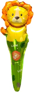 Шар ручной, с клапаном (24''/61 см) Фигура, Львенок, 5 шт. в уп. (цв.этик.)