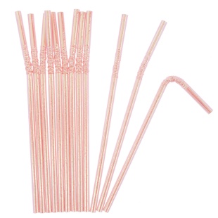 Трубочки для коктейлей, с гофрой, Розовый, Хамелеон, 12 шт. в упак. 