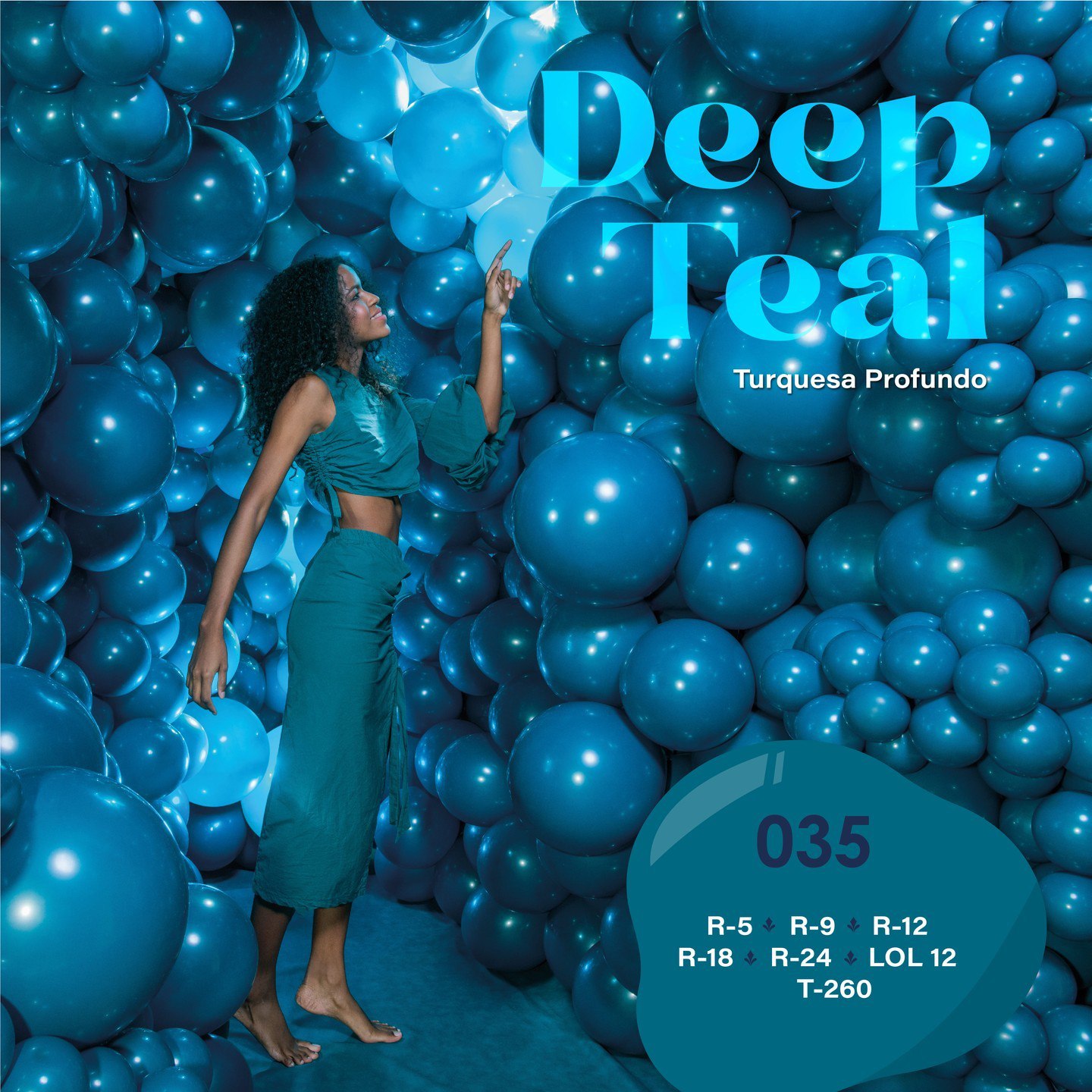 Шар (12''/30 см) Линколун, Глубокий бирюзовый (035), пастель, 50 шт.