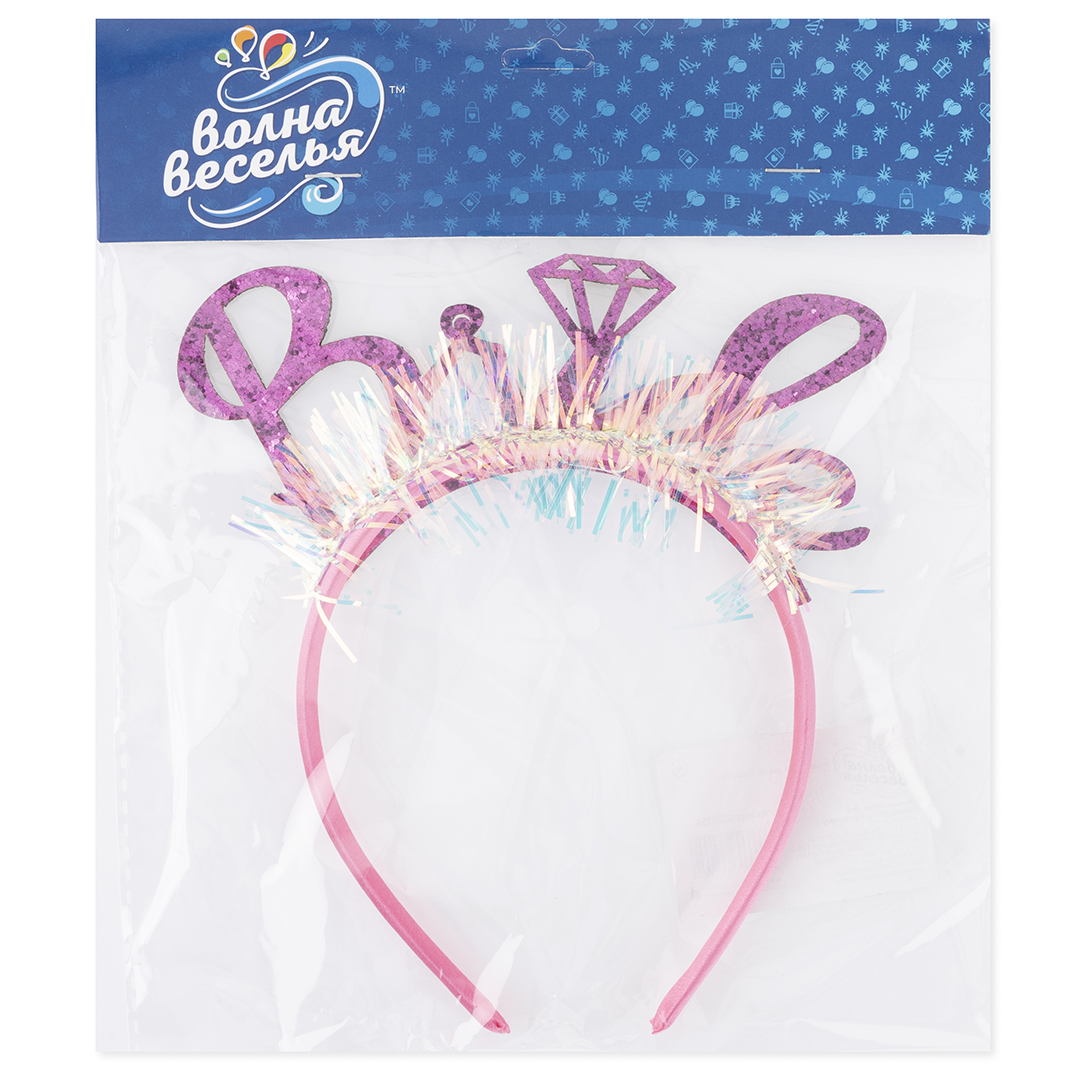 Ободок, BRIDE, пластик, Фуксия, 17*16 см, 1 шт. 