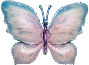 Шар (40''/102 см) Фигура, Воздушная бабочка, Градиент, 1 шт. в уп.