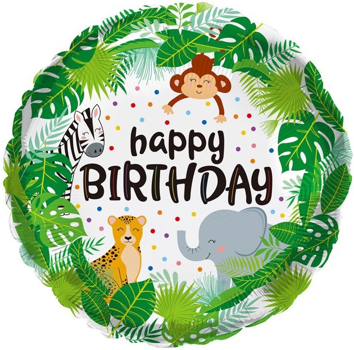 Шар (18''/46 см) Круг, Джунгли, 1 шт.