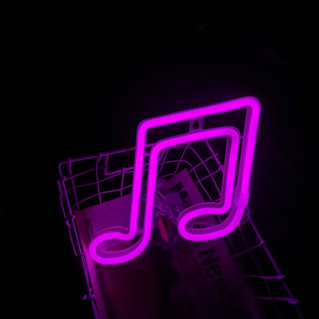 Световая фигура Ноты, 16,3*24 см. Розовый, 1 шт.