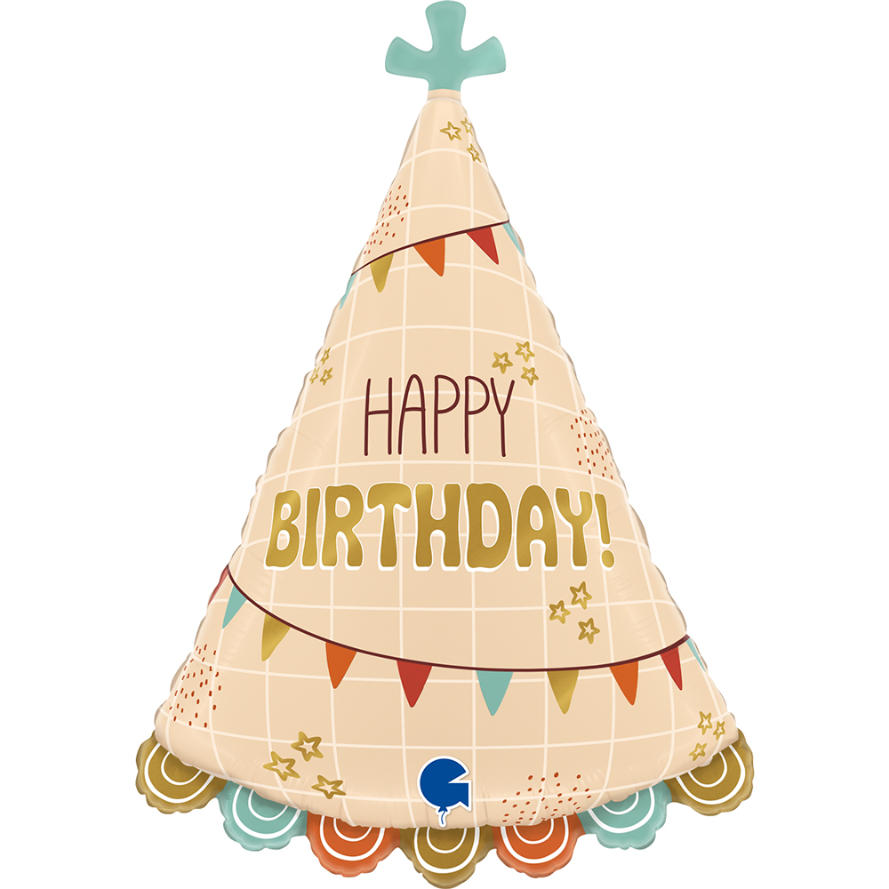 Шар (26''/66 см) Фигура, Праздничный колпачок, 1 шт. в уп.