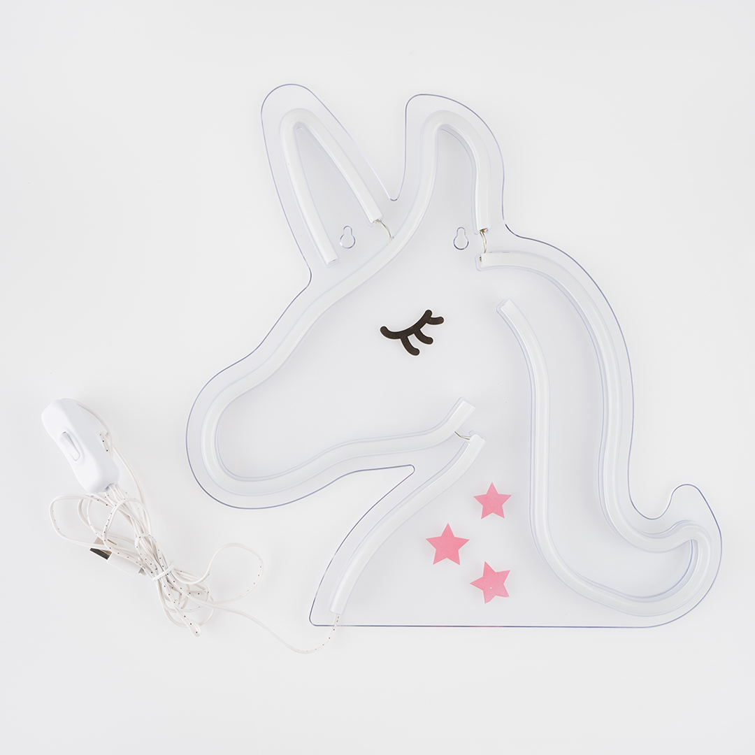 Световая фигура Единорог, 33*33 см. Розовый/Белый, 1 шт.