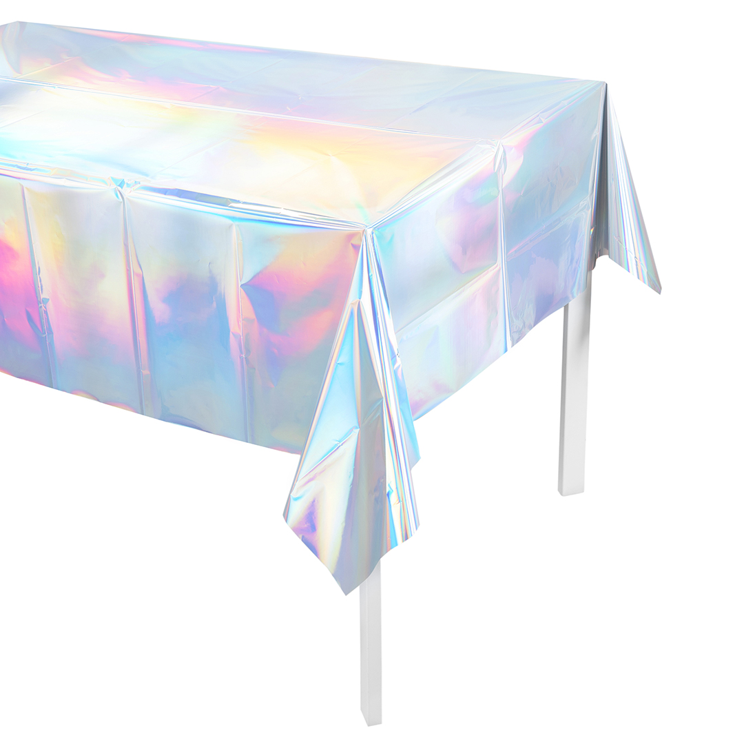 Скатерть одноразовая, Жемчужный перелив, Голография, 137*274 см, 1 шт.