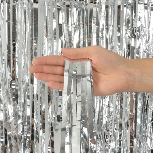 Занавес Дождик Серебро, Металлик, 100*300 см, 1 шт.