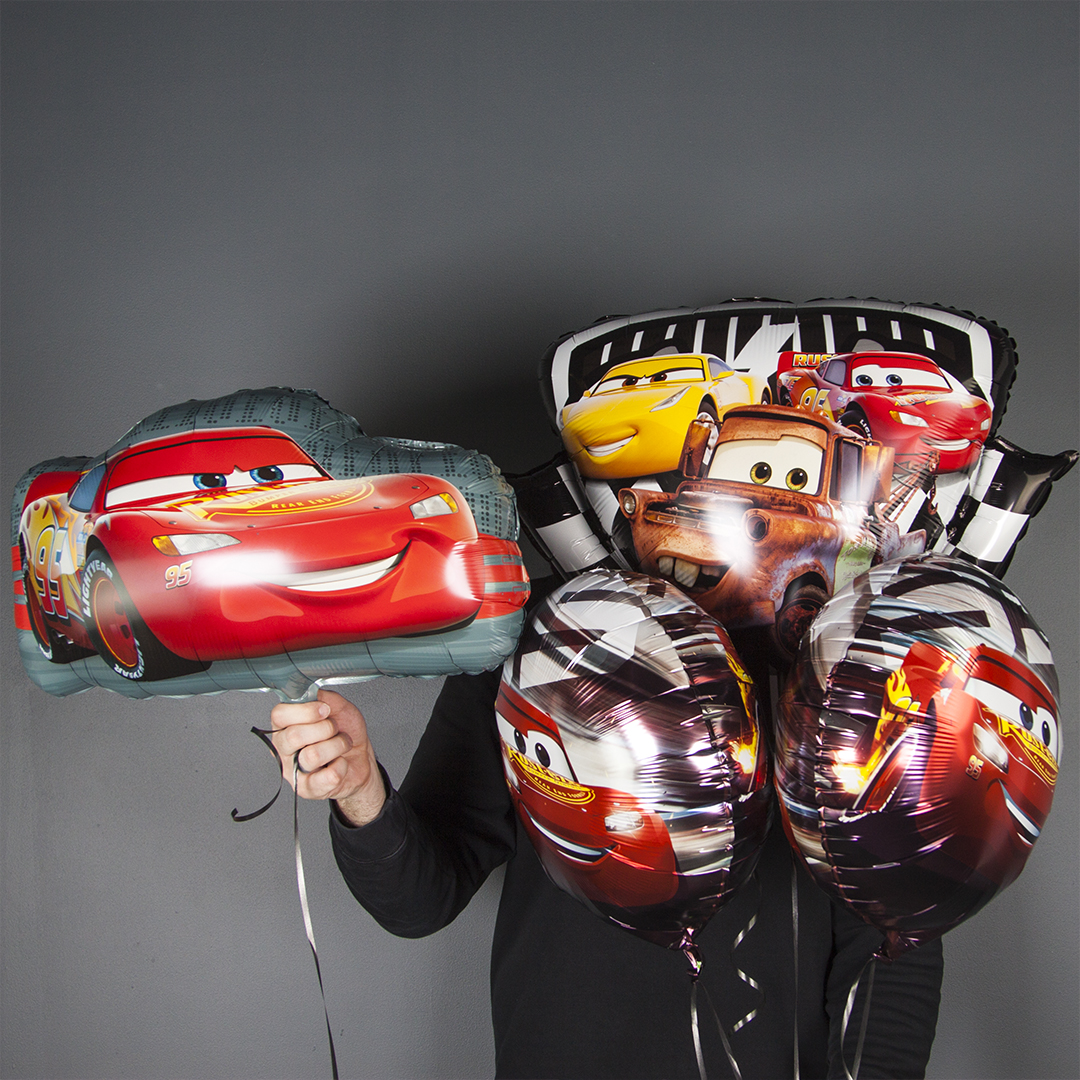 Шар (18''/46 см) Круг, Тачки, Молния МакКуин, 1 шт.