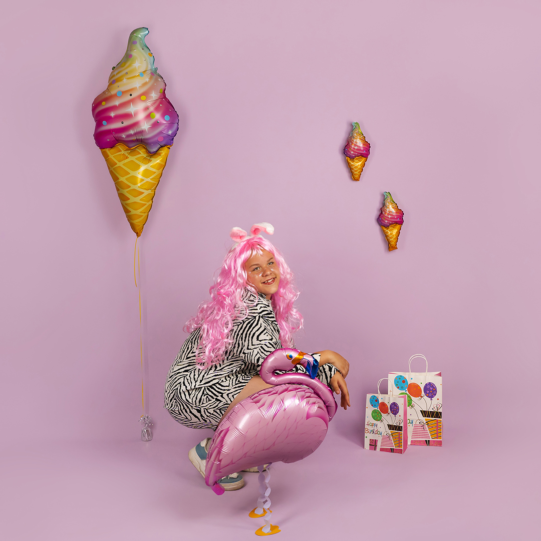 Шар 3D (40''/102 см) Ходячая Фигура, Фламинго, Розовый, 1 шт.