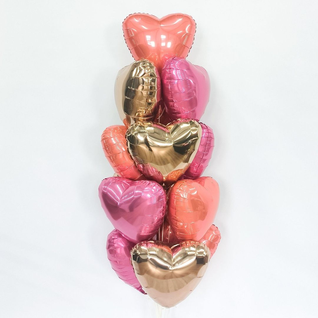 Шар (19''/48 см) Сердце, Розовый пион, 1 шт.