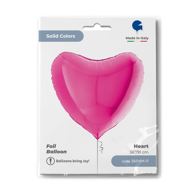 Шар (36''/91 см) Сердце, Фуше, 1 шт. в уп.