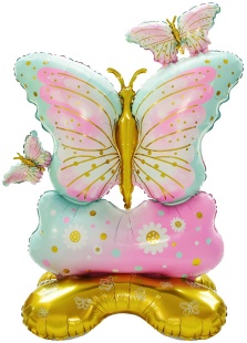 Шар 3D (57''/145 см) Фигура на подставке, Бабочки, 1 шт. в уп.