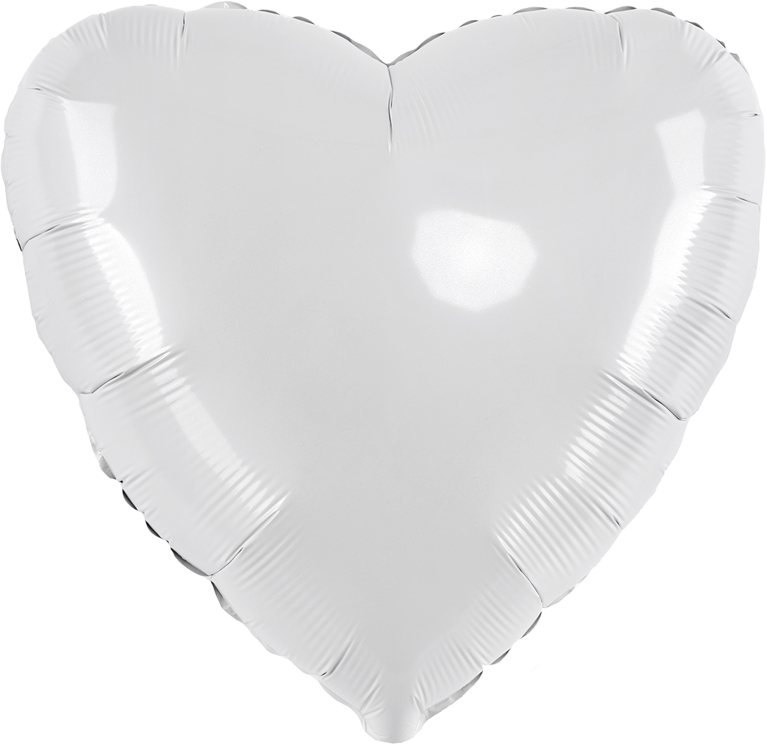 Шар (32''/81 см) Сердце, Белый, 1 шт.