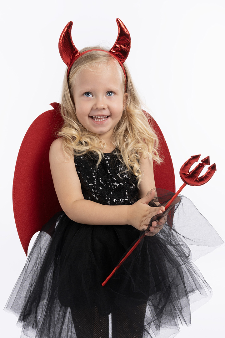 Набор (ободок и трезубец), Чертенок, Красный, 1 шт. 