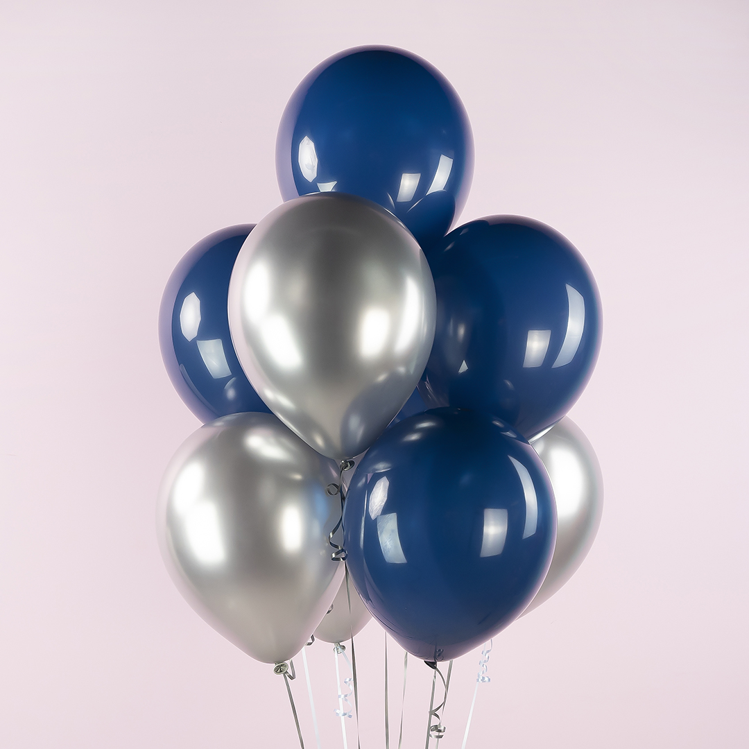 Шар (12''/30 см), Серебро, хром, 50 шт.