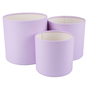 Набор коробок Цилиндр, без крышки, Лаванда, 21*21 см, 3 шт. в упак. 