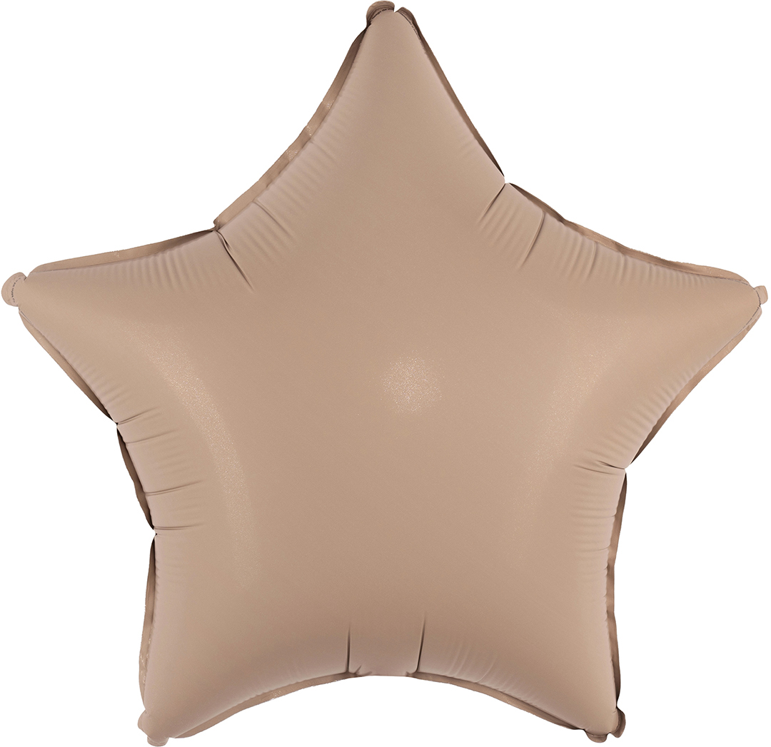 Шар (18''/46 см) Звезда, Ретро Какао, Сатин, 1 шт.