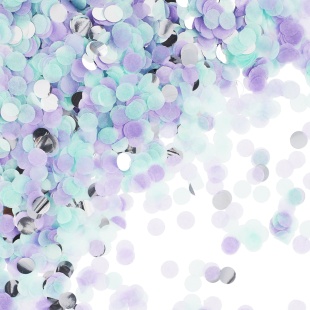 Конфетти купаж, Круг, фольга и тишью, Изящный микс, Металлик, 1 см, 50 г.