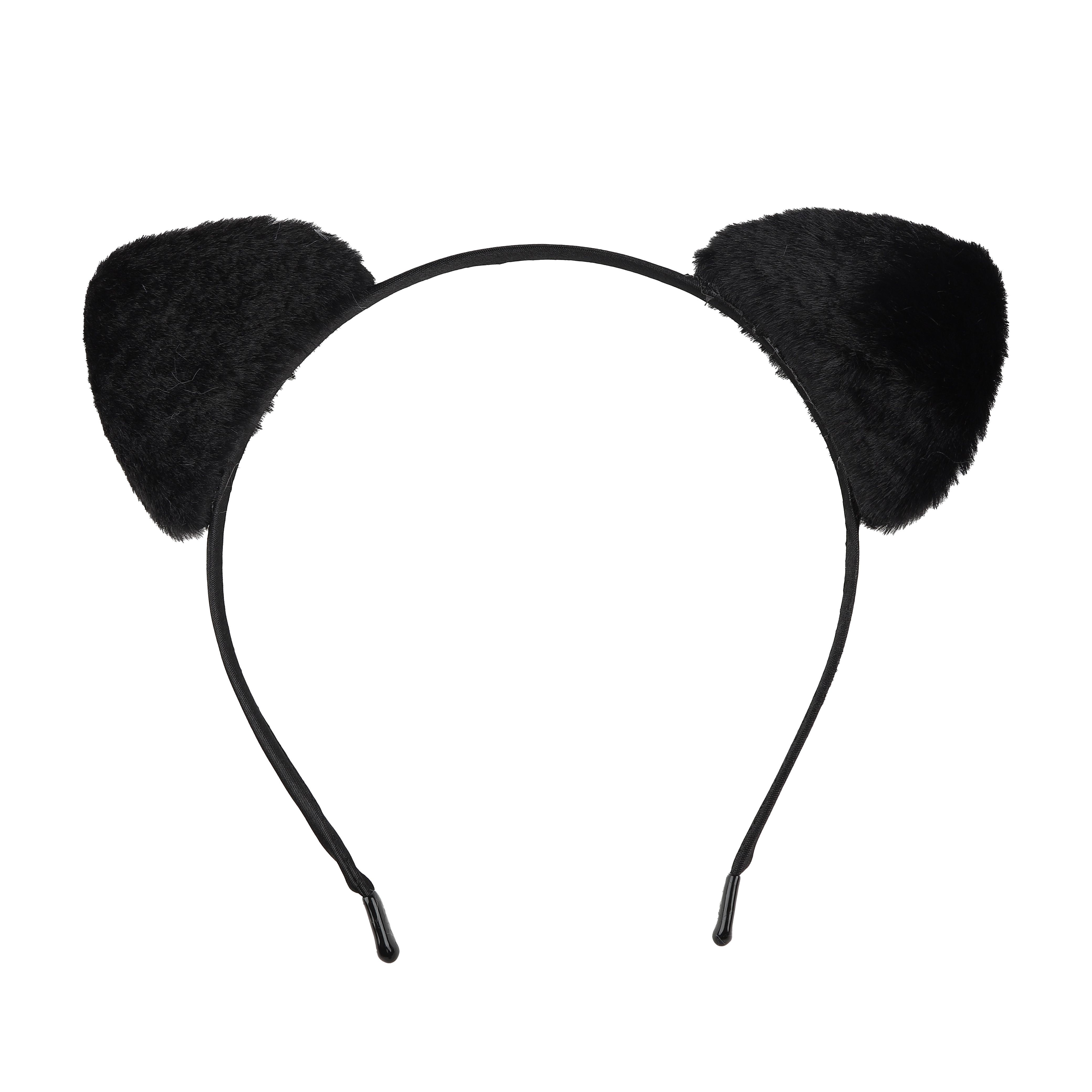 Ободок, Пушистые ушки - фурри, Черный, 1 шт. 