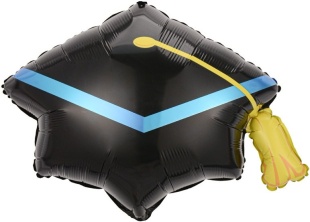 Шар с клапаном (15''/38 см) Мини-фигура, Шляпа Выпускник, 1 шт.