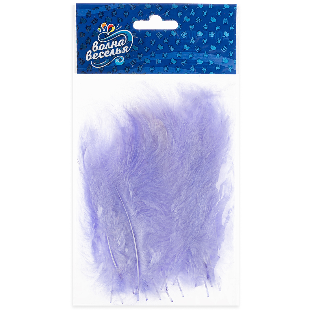 Перья, Премиум, Нежно-сиреневый, 12-15 см, 30 шт.