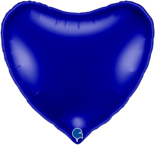 Шар (36''/91 см) Сердце, Темно-синий, 1 шт. в уп.