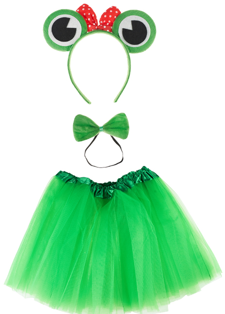 Набор (ободок, юбочка, бантик), Веселый лягушонок, Зеленый, 1 шт. 