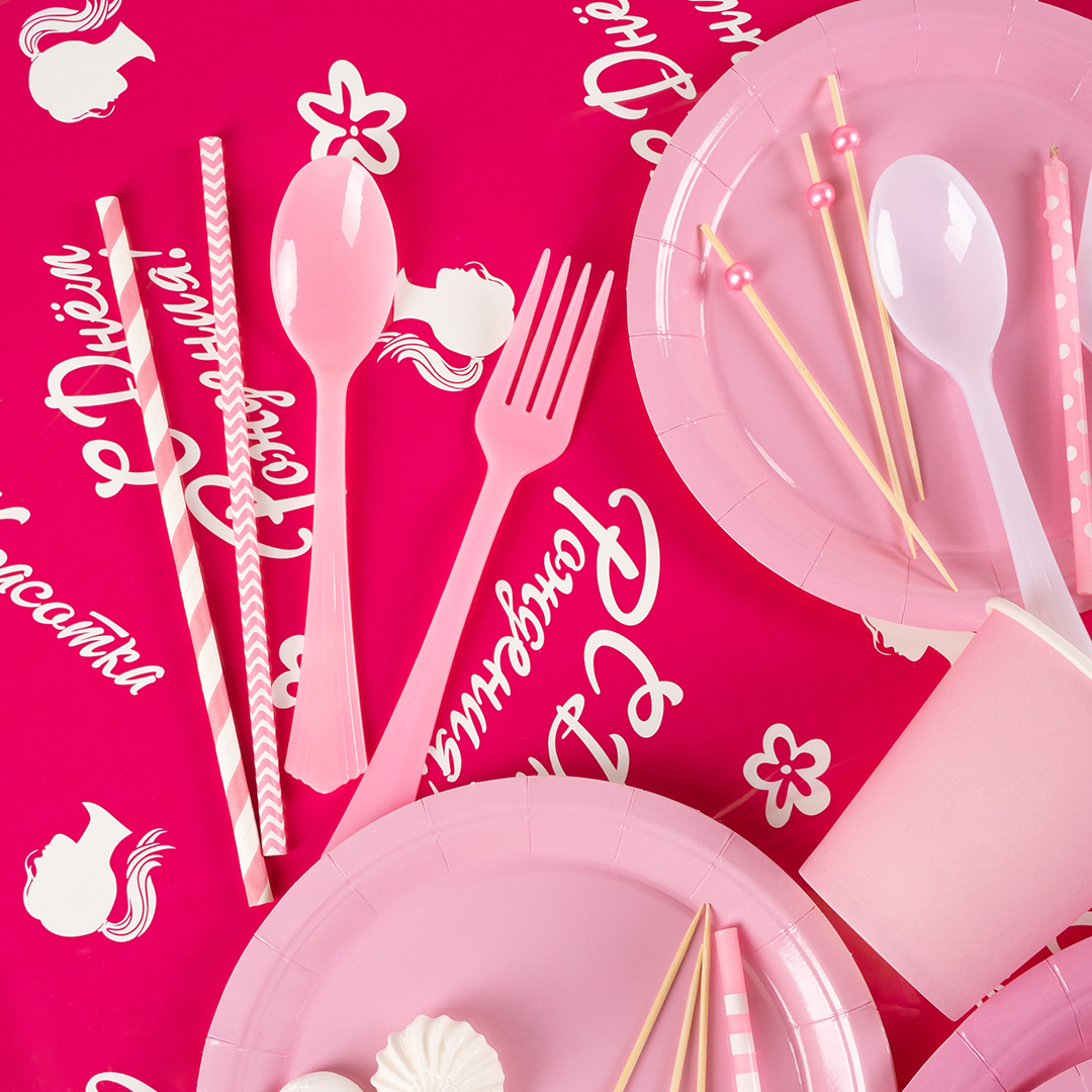Вилки, Премиум, Розовый, 17 см, 10 шт. в упак. 