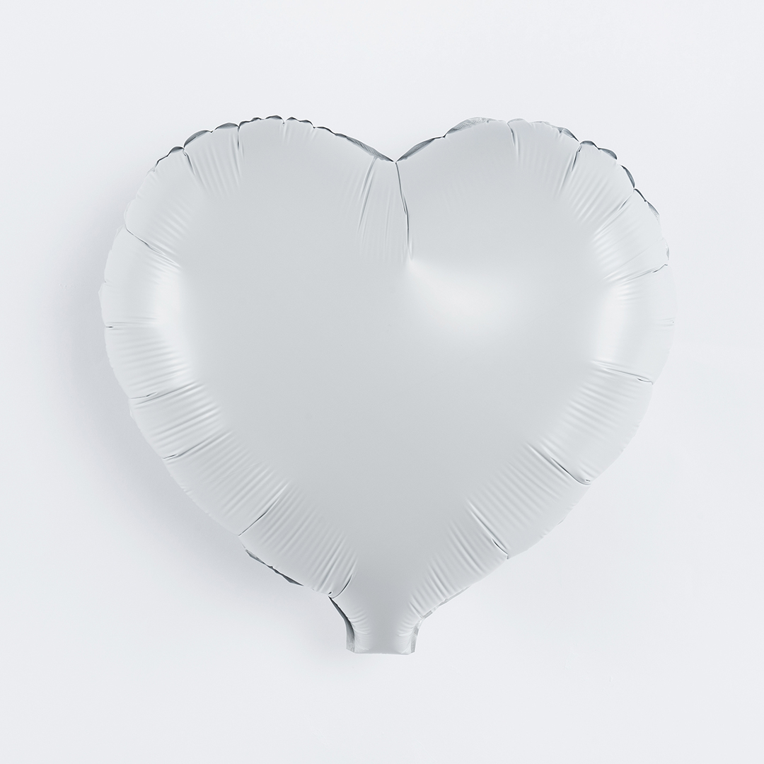 Шар (18''/46 см) Сердце, Белый, 1 шт.