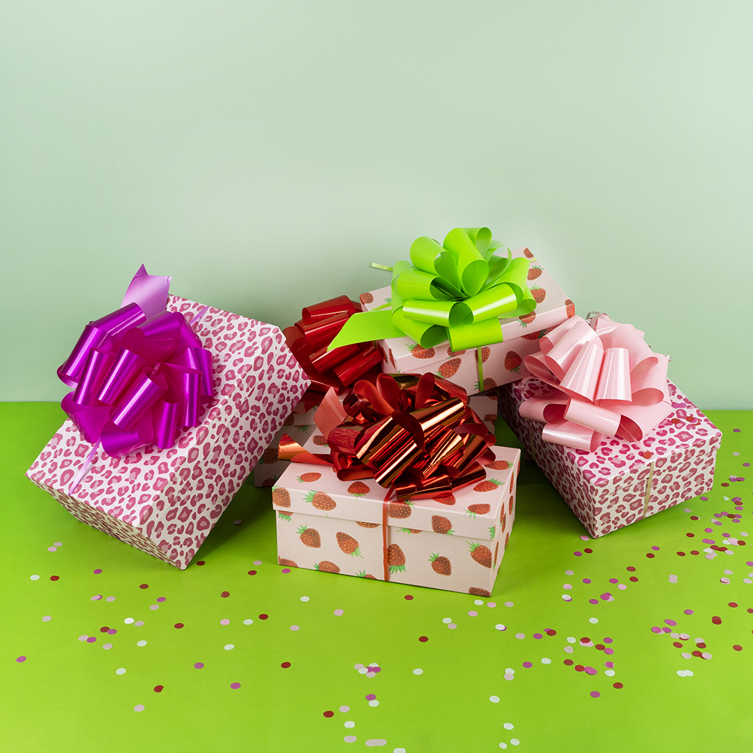 Бант Шар, Красный, Лаковый, 21 см, 1 шт. в упак. 