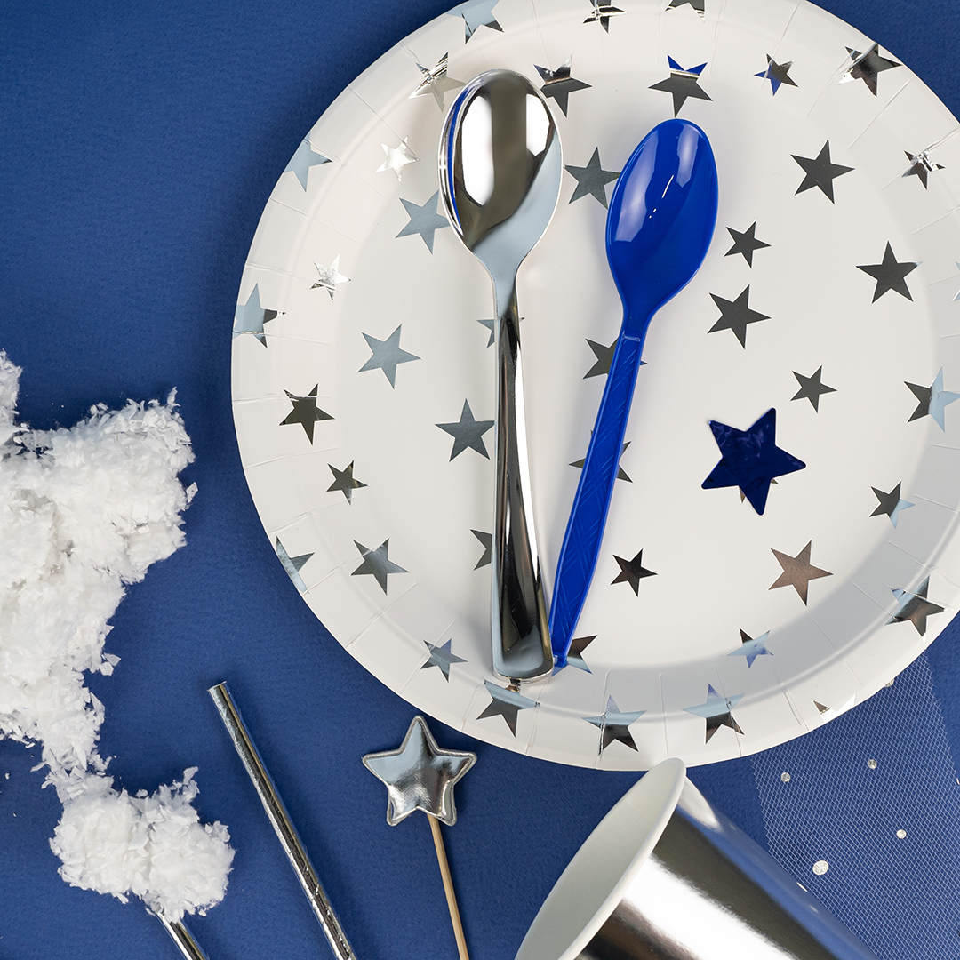 Ложки, Синий, 15 см, 10 шт. в упак. 