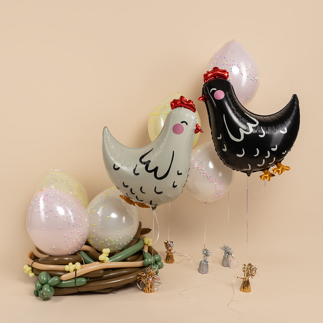 Шар (30''/76 см) Фигура, Курица, Черный, 1 шт.