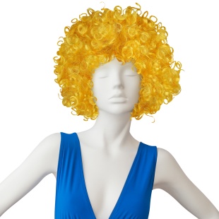 Парик карнавальный, 120 гр, Кудряшки, Желтый, 1 шт. в упак. 