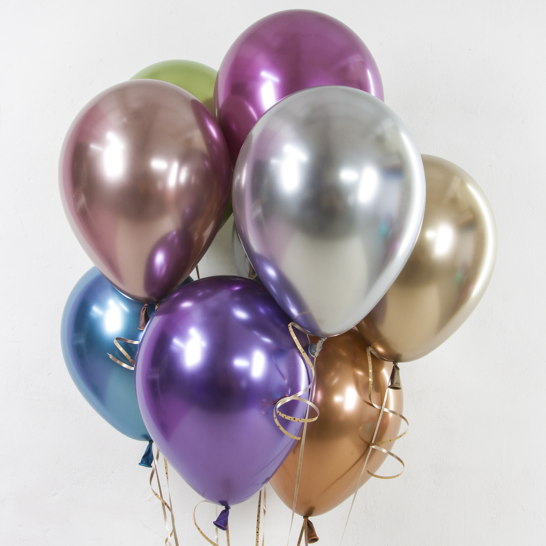 Шар (12''/30 см), Голубой (504), хром, 50 шт.