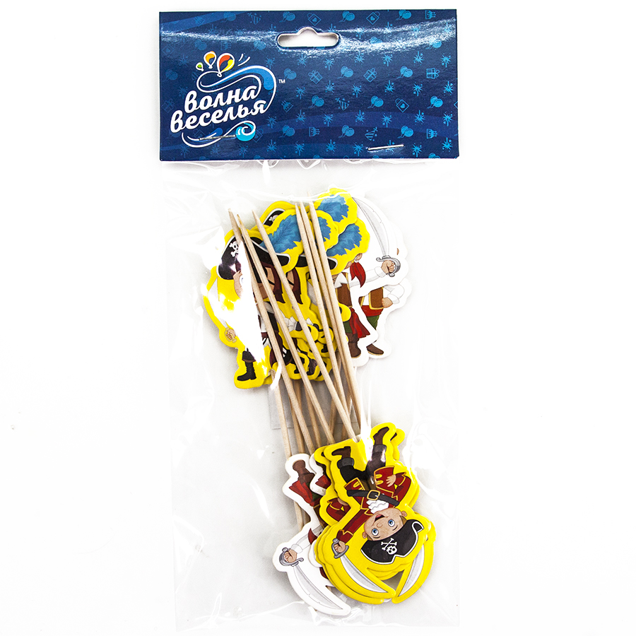 Пики Топперы, Пираты, 4*12 см, 12 шт.