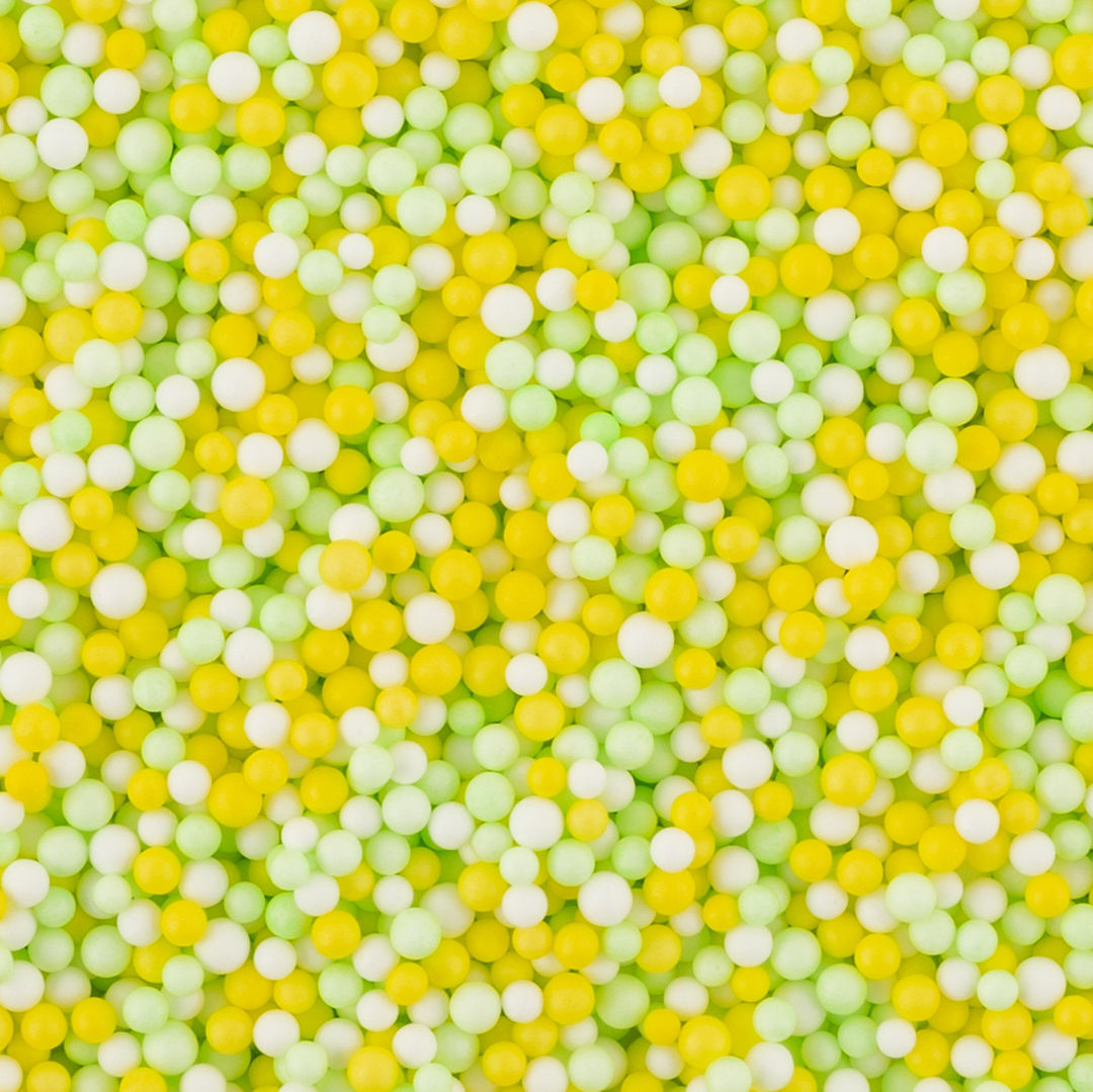 Шарики пенопласт, Цветной микс, Желтый/Зеленый, 2-4 мм, 10 гр.