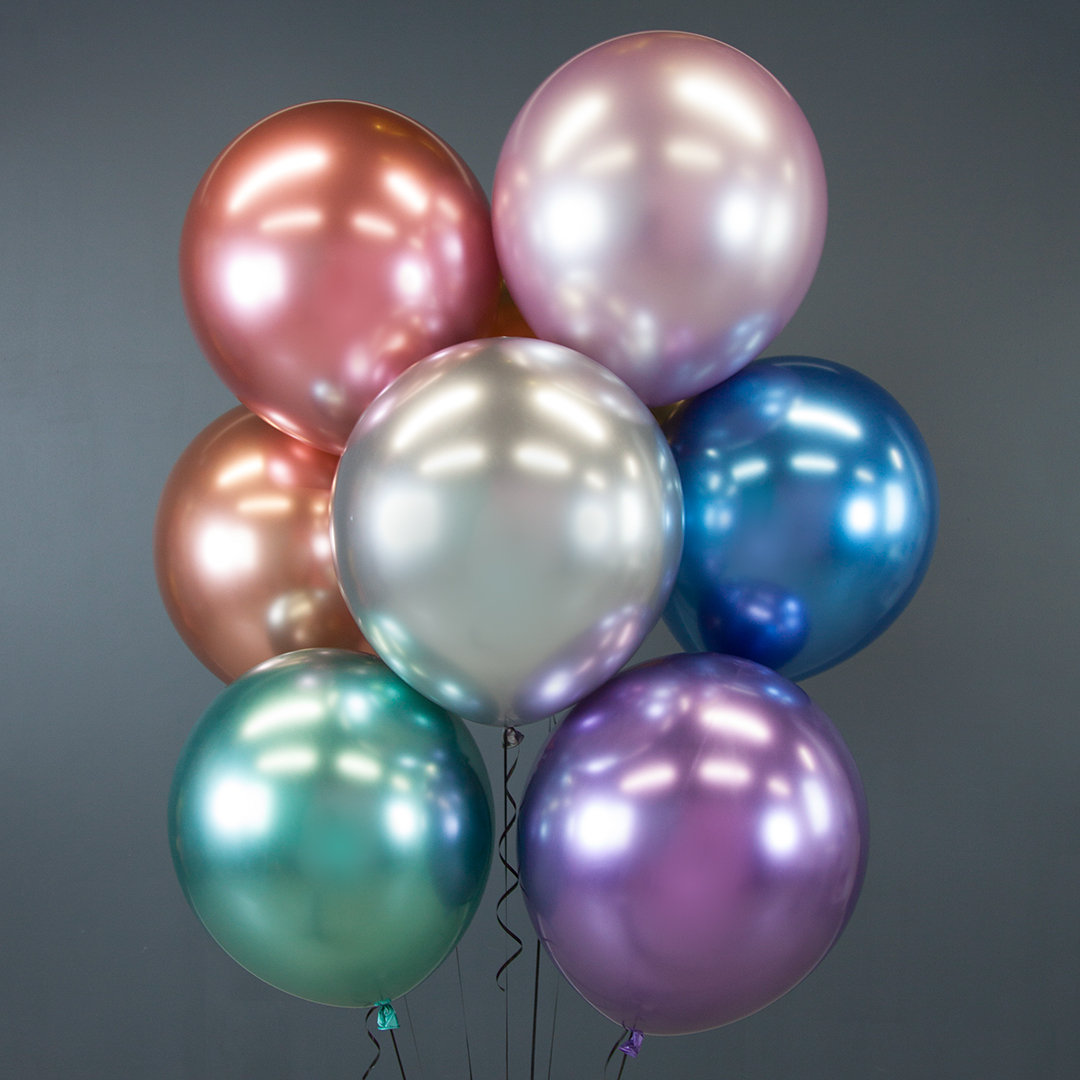 Шар (18''/46 см), Сиреневый, хром, 10 шт.