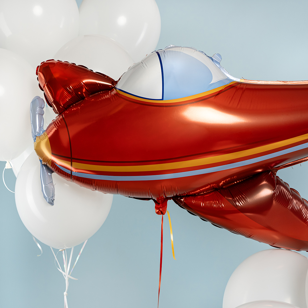 Шар (37''/94 см) Фигура, Самолет, Красный, 1 шт. в уп.