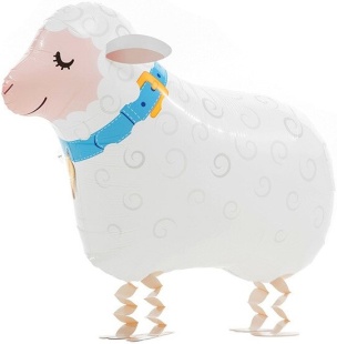 Шар 3D (27''/69 см) Ходячая Фигура, Овечка, 1 шт. в уп.