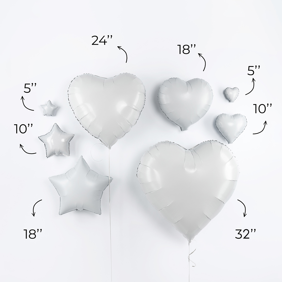 Шар (24''/61 см) Сердце, Белый, 1 шт.