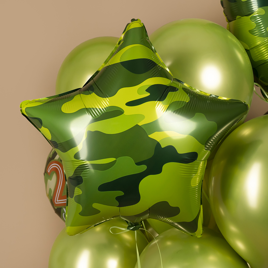 Шар (18''/46 см) Звезда, Камуфляж, 1 шт.