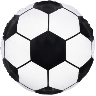 Шар (18''/46 см) Круг, Футбольный мяч, Черный, 1 шт. в уп. (цв.этик.)